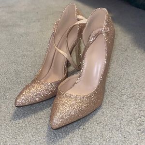 Gold sparkly heels never worn